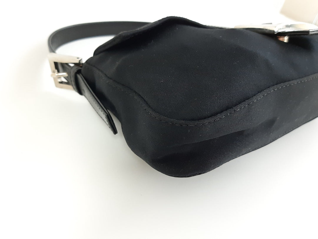 FENDI Zucca Mamma Baguette Shoulder Hand Bag Canvas Leather Black7