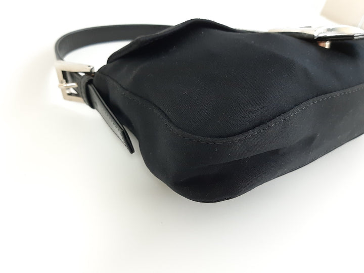 FENDI Zucca Mamma Baguette Shoulder Hand Bag Canvas Leather Black7