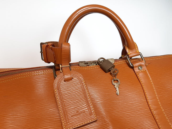 LOUIS VUITTON LV Monogram Epi Keepall 60 M42964 Brown MI1910 Boston Bag5