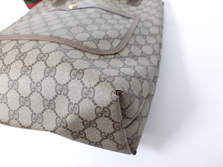 Gucci Sherry Line Tote Bag Schultertasche GG Muster Braun PVC Leder11