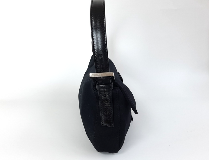 FENDI Zucca Mamma Baguette Shoulder Hand Bag Canvas Leather Black4