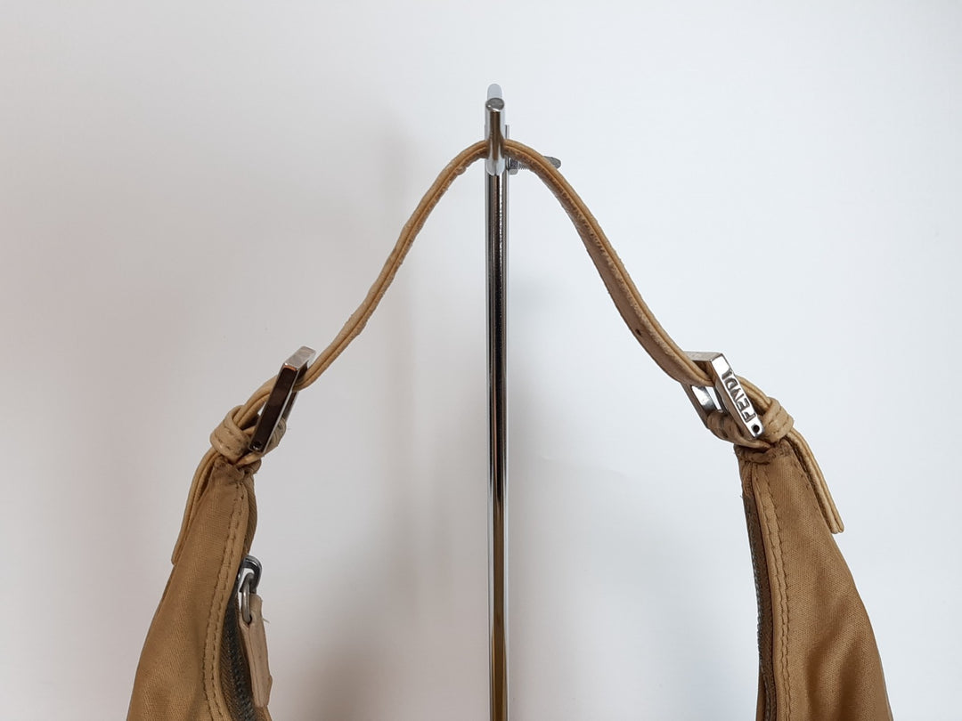FENDI Baguette Hobo Shoulder Hand Bag Canvas Leather Brown Dust Bag4