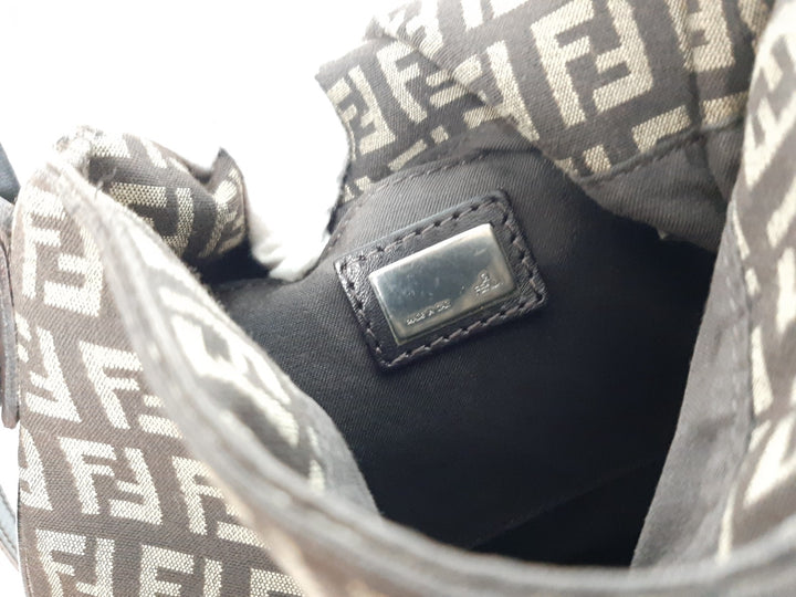 FENDI Zucca Mamma Baguette Shoulder Hand Bag Canvas Leather Brown8