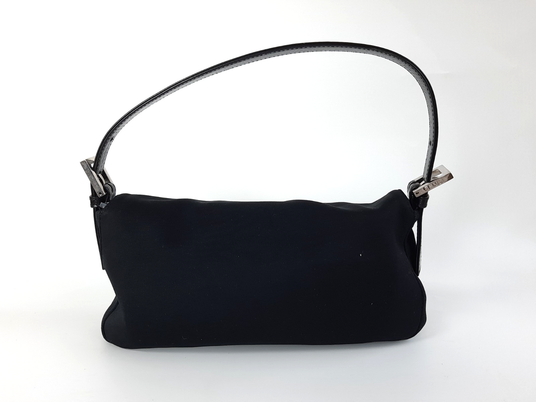FENDI Zucca Mamma Baguette Shoulder Hand Bag Canvas Leather Black2