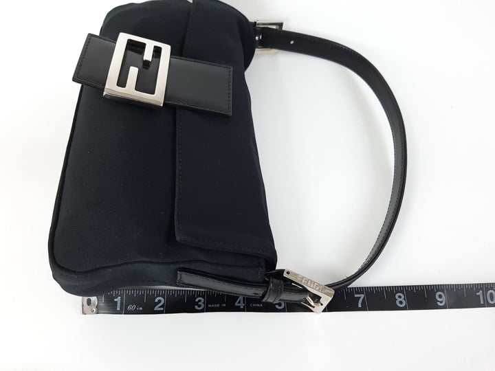 FENDI Zucca Mamma Baguette Shoulder Hand Bag Canvas Leather Black13