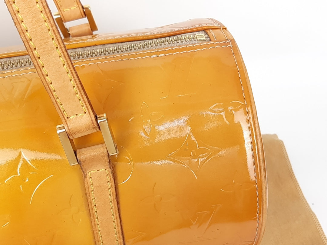 Louis Vuitton Vernis Bedford Hand Bag M91006 Monogram Yellow VI09693