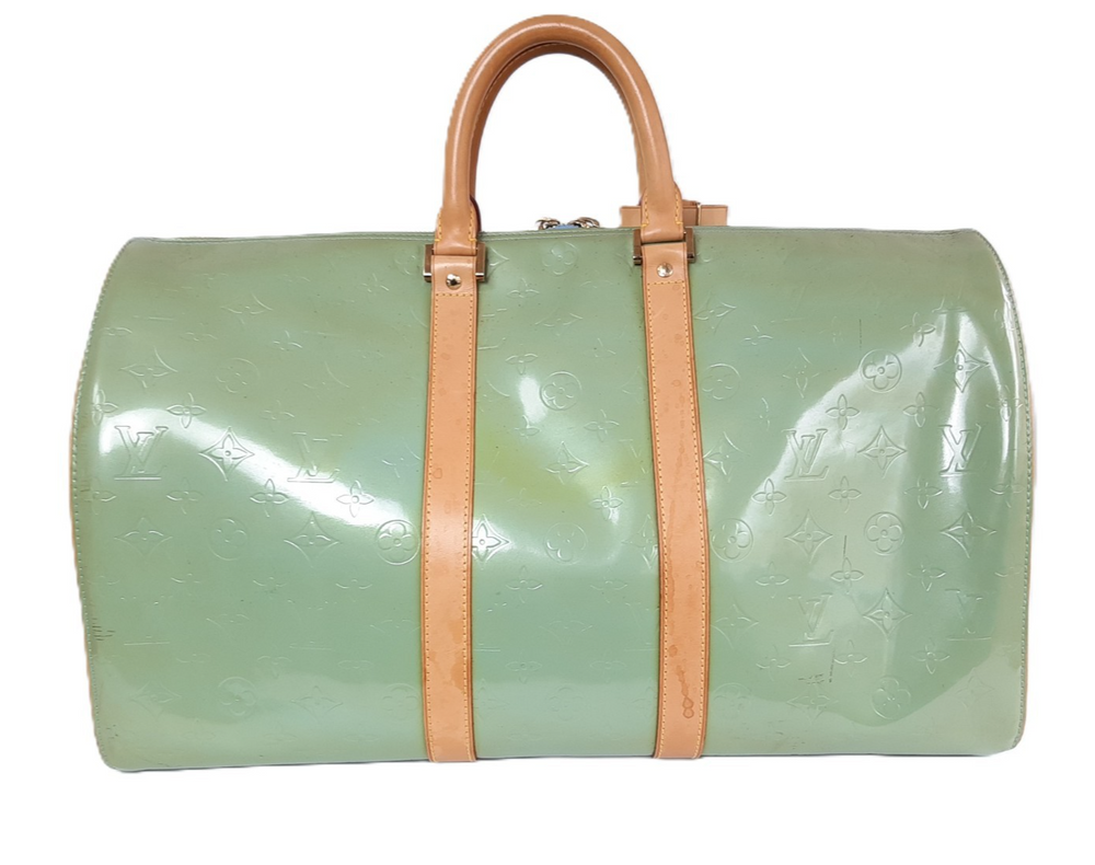 Louis Vuitton Vernis Mercer Boston Hand Bag Light Green M91001 BA09191