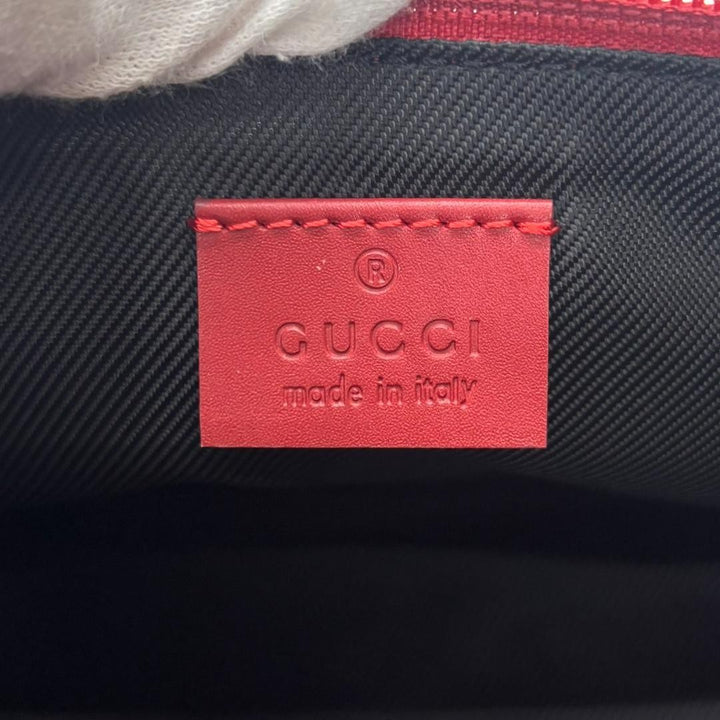 Gucci Bag Accessory Pouch Purse GG Canvas Red Silver Hardware11