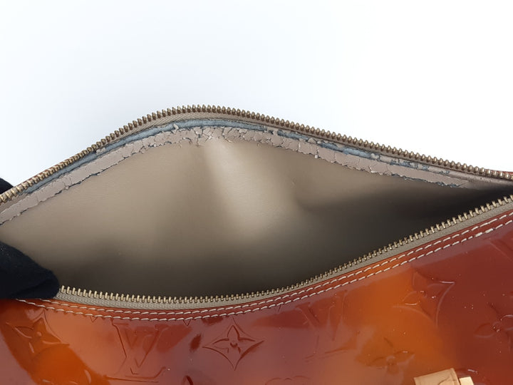 Louis Vuitton Vernis Bedford Hand Bag M91131 Vernis Monogram Brown VI096916