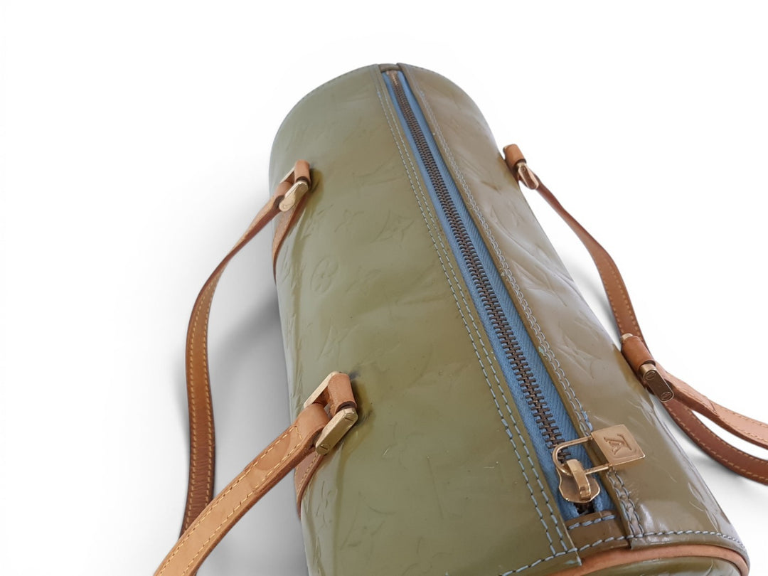Louis Vuitton Vernis Bedford Hand Bag M91329 Vernis Monogram Green VI09193