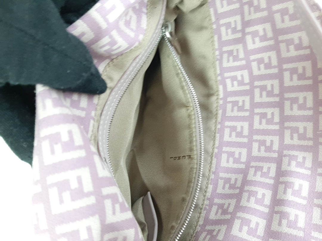 FENDI Zucca Mamma Baguette Shoulder Hand Bag Canvas Leather Pink Dust Bag13