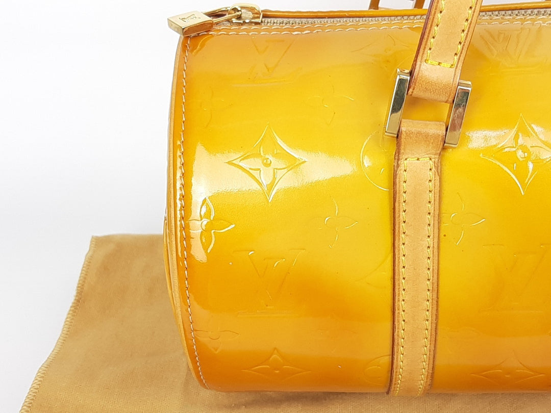Louis Vuitton Vernis Bedford Hand Bag M91006 Monogram Yellow VI09692