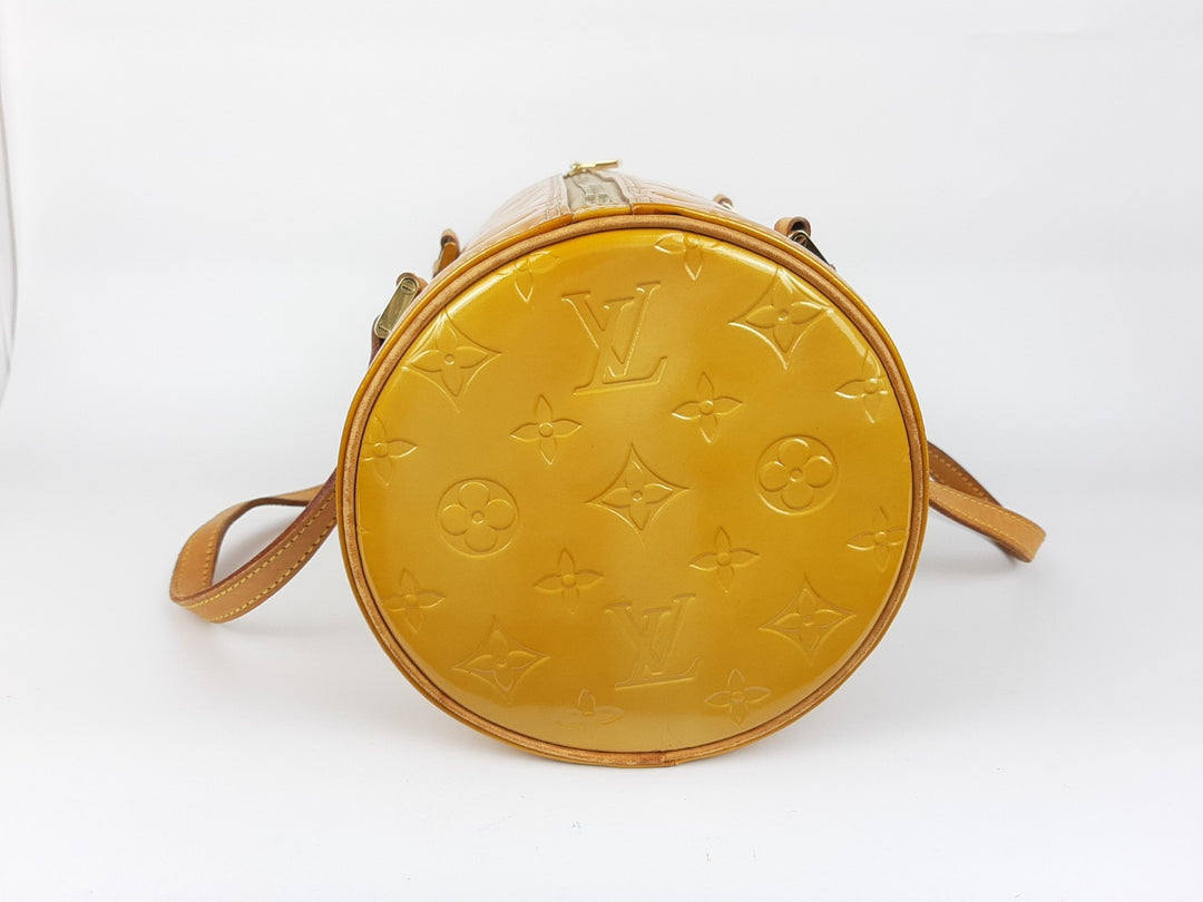 Louis Vuitton Vernis Bedford Hand Bag M91006 Monogram Yellow VI0969 Dust Bag5