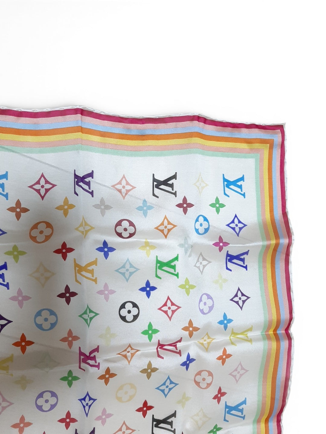 Louis Vuitton Multicolor Scarf Monogram White Takashi Murakami Box3