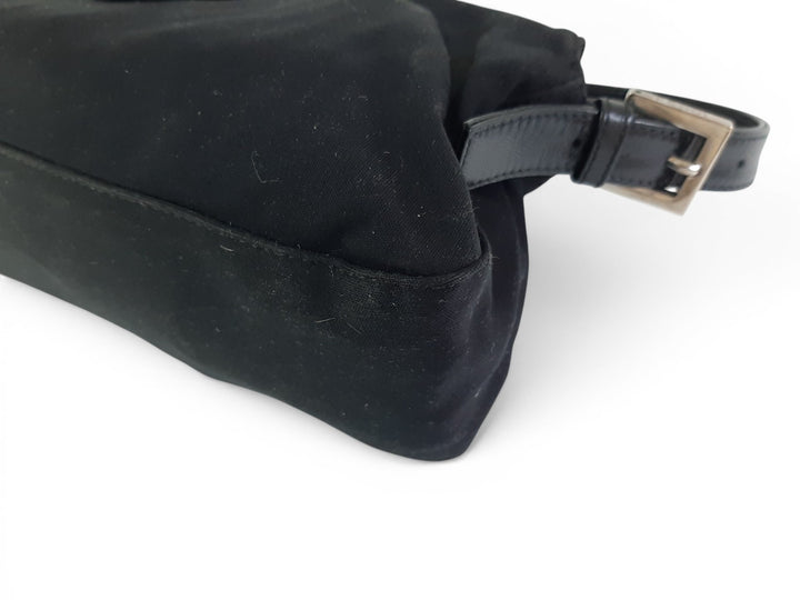 FENDI Zucca Mamma Baguette Shoulder Hand Bag Canvas Leather Black8