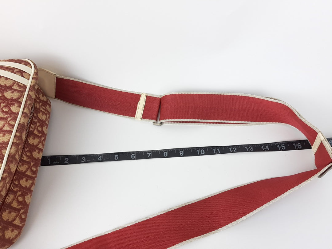 Christian Dior Trotter Canvas Pouch Shoulder Bag Red White No 1 Long Strap11