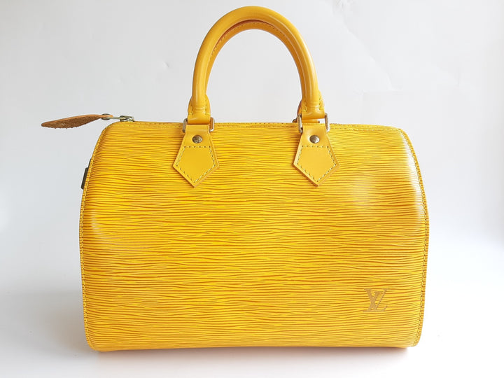 Louis Vuitton Handbag Speedy 25 Epi Leather M43019 Yellow Boston VI0955 Padlock2