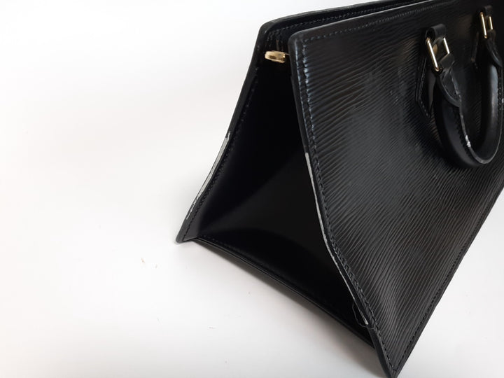 Louis Vuitton Sac Triangle Epi Handbag M52092 Black Gold Hardware MI09926