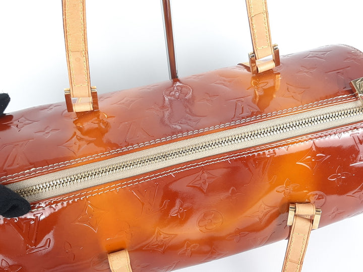 Louis Vuitton Vernis Bedford Hand Bag M91131 Vernis Monogram Brown VI09694