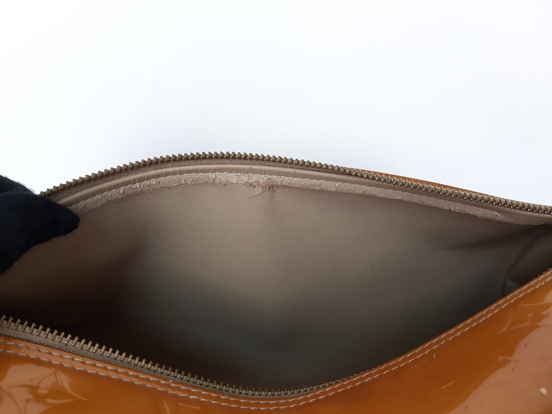 Louis Vuitton Vernis Bedford Hand Bag M91006 Monogram Yellow VI009214