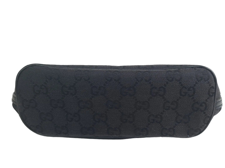 Gucci Bag Accessory Pouch Purse GG Canvas Black Silver Hardware4