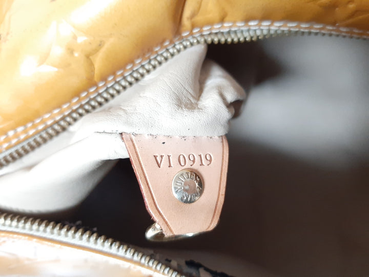 Louis Vuitton Vernis Bedford Hand Bag M91006 Vernis Monogram Yellow VI091918