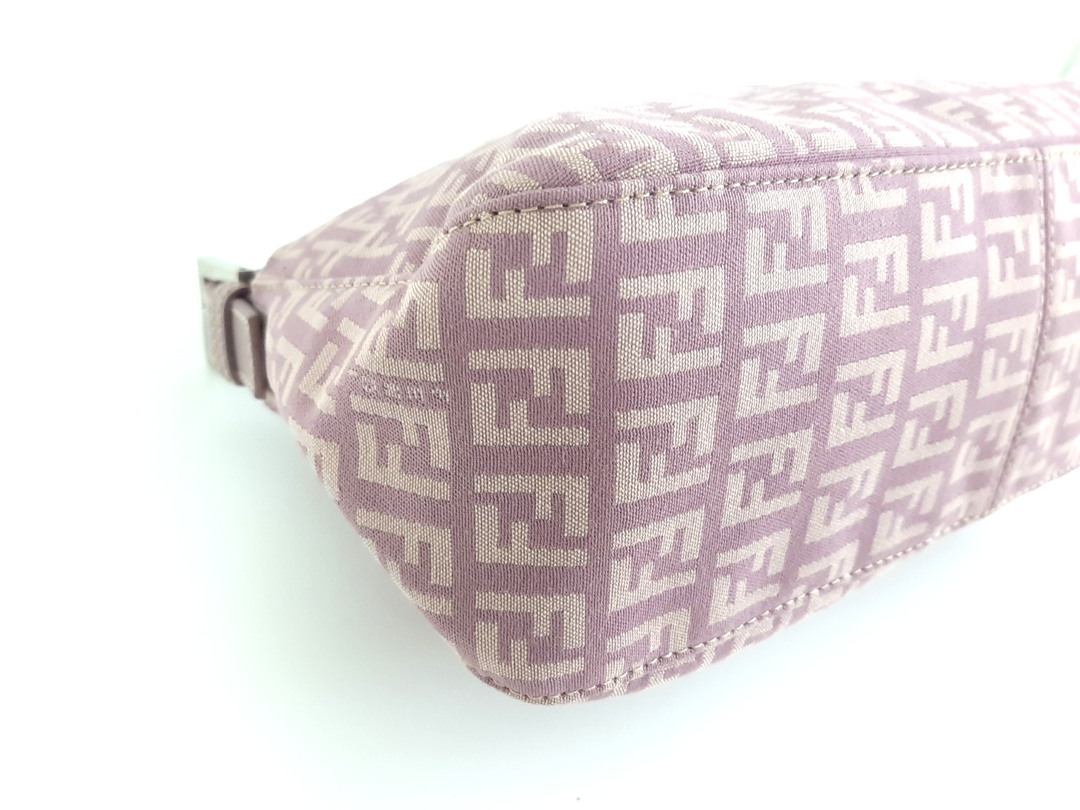 FENDI Zucca Mamma Baguette Shoulder Hand Bag Canvas Leather Pink Dust Bag7