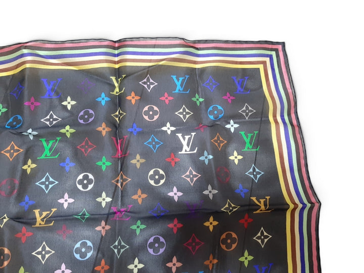 Louis Vuitton Multicolor Scarf Monogram Black Takashi Murakami Box8
