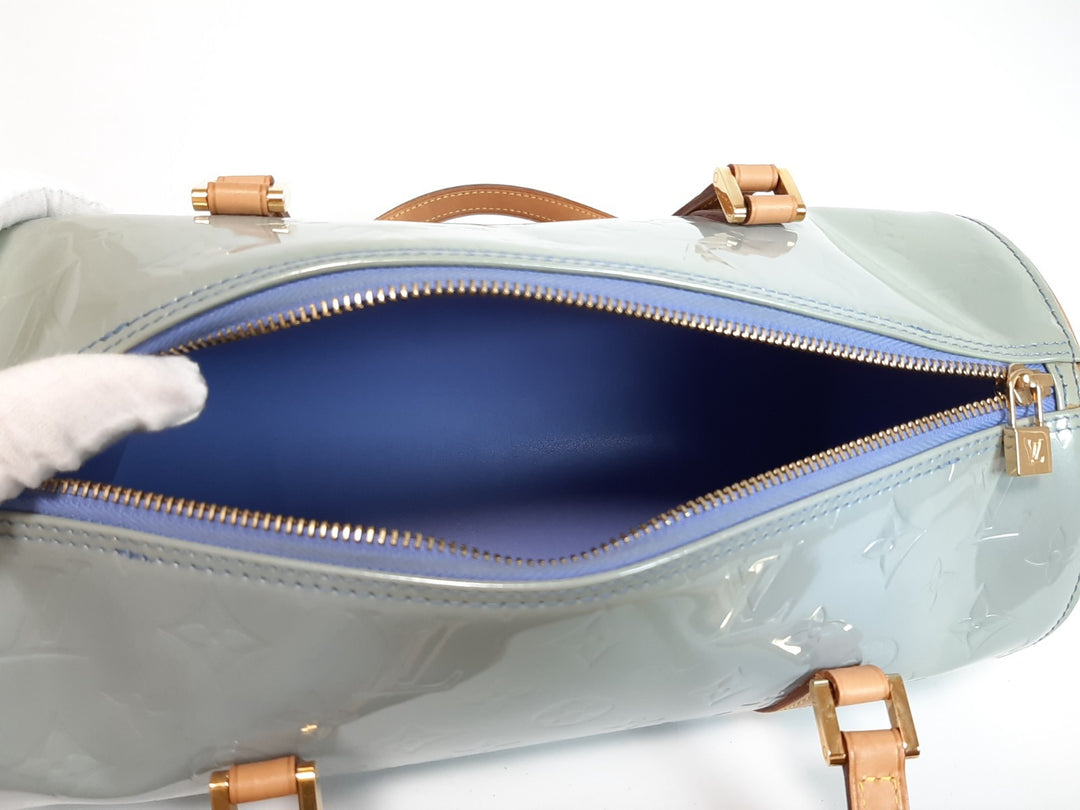 Louis Vuitton Vernis Bedford Hand Bag M91007 Vernis Monogram Blue VI00639
