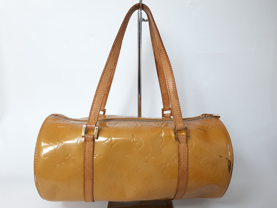 Louis Vuitton Vernis Bedford Hand Bag M91006 Vernis Monogram Yellow VI09195
