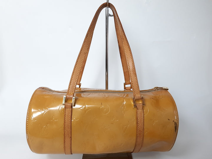 Louis Vuitton Vernis Bedford Hand Bag M91006 Vernis Monogram Yellow VI09195