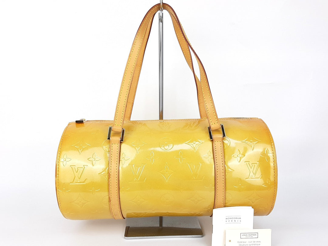 Louis Vuitton Vernis Bedford Hand Bag M91006 Monogram Yellow TH09390