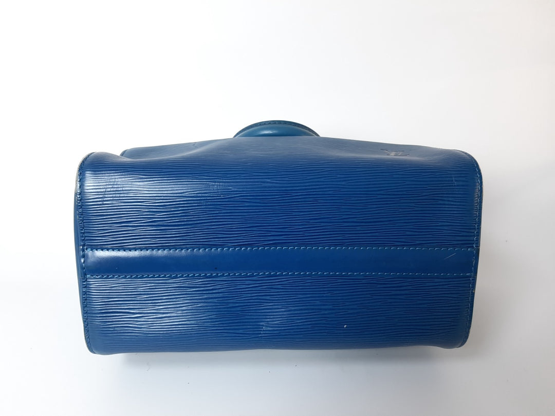 Louis Vuitton Handbag Speedy 25 Epi Leather M43015 Blue Boston VI1904 Padlock9