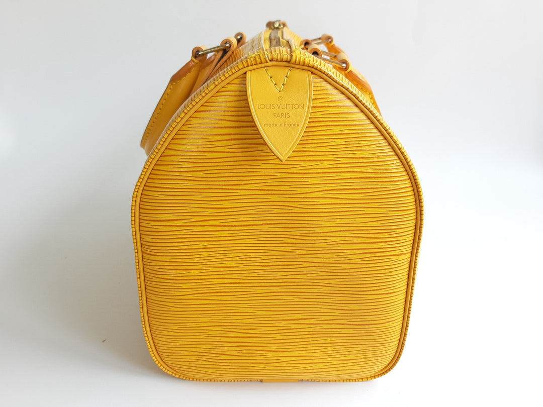 Louis Vuitton Handbag Speedy 25 Epi Leather M43019 Yellow Boston VI0955 Padlock5