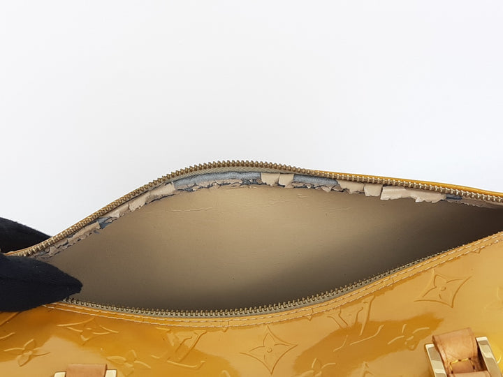 Louis Vuitton Vernis Bedford Hand Bag M91006 Monogram Yellow VI090911