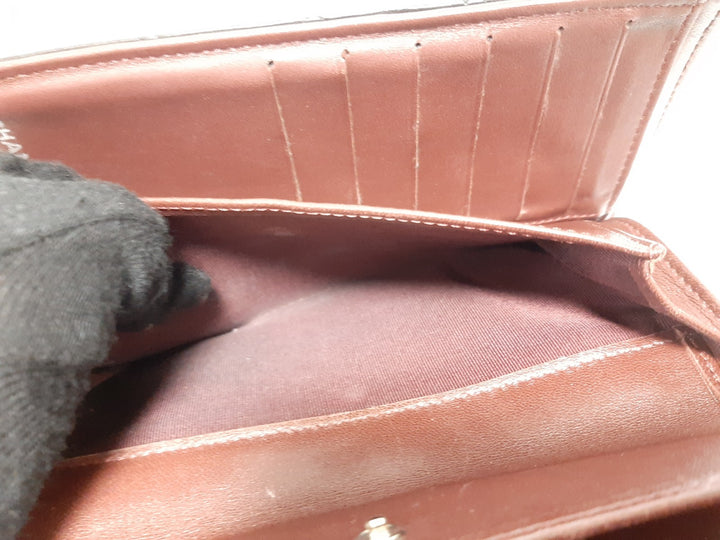 CHANEL Matelasse Long Wallet Leather Black With Box Guarantee Card11