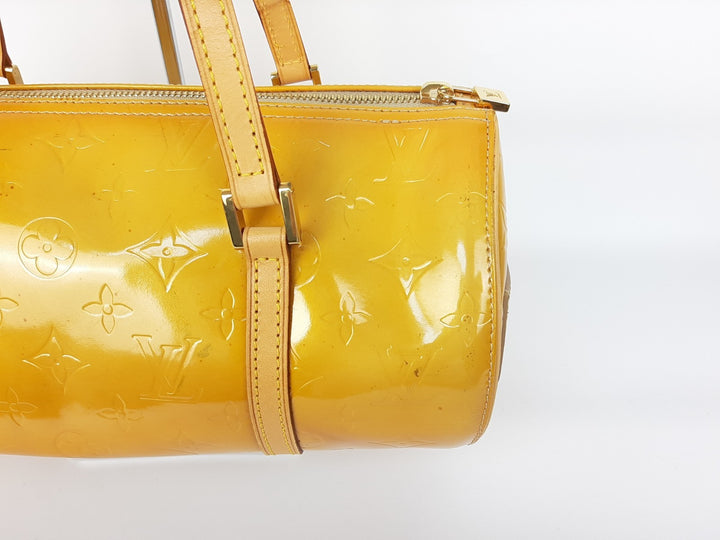 Louis Vuitton Vernis Bedford Hand Bag M91006 Monogram Yellow TH09685
