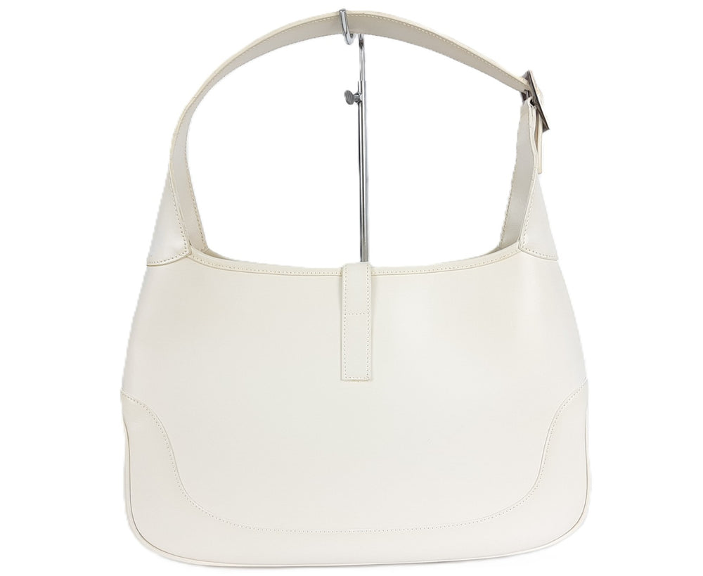 Gucci Jackie GG Canvas Handbag One Shoulder Tote Bag White Silver Hardware1