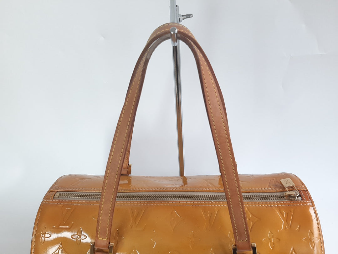 Louis Vuitton Vernis Bedford Hand Bag M91006 Vernis Monogram Yellow VI09697