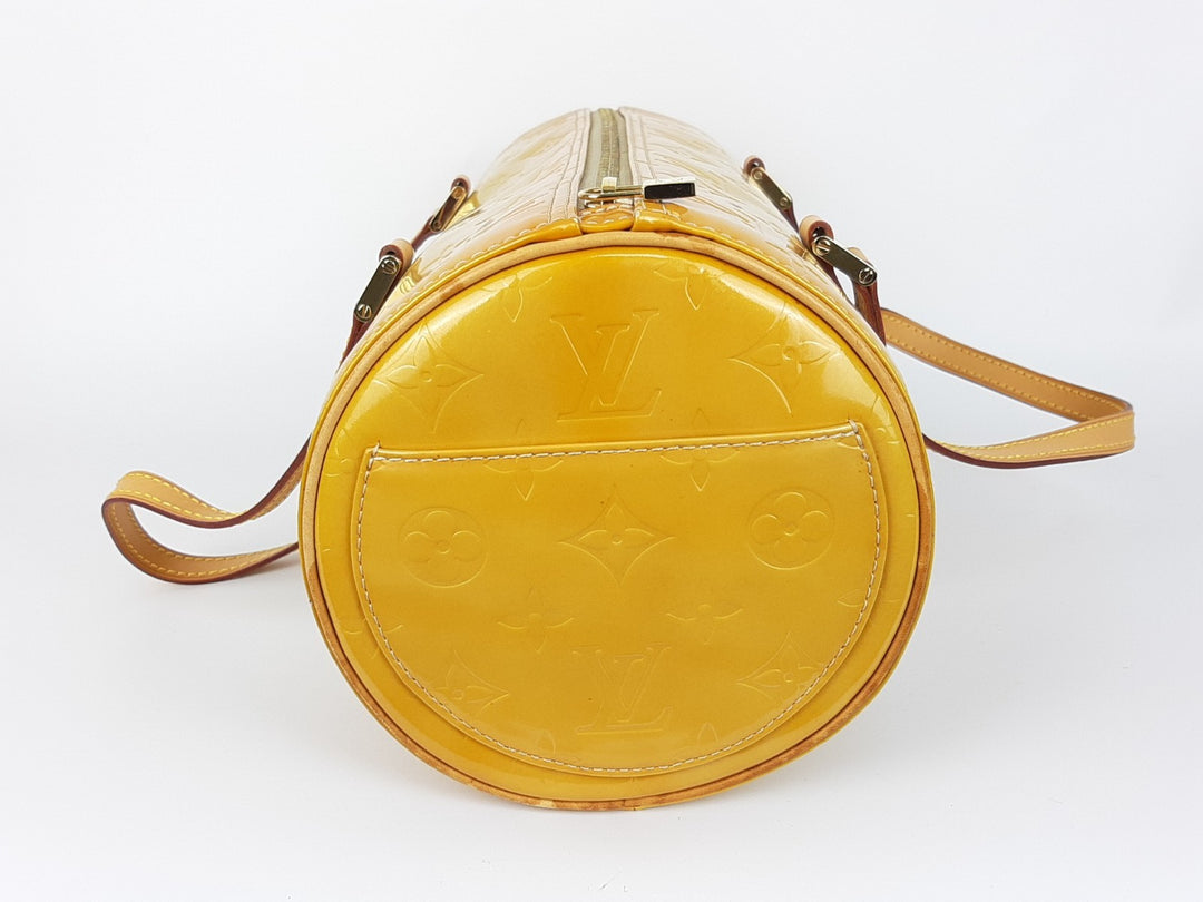 Louis Vuitton Vernis Bedford Hand Bag M91006 Monogram Yellow TH09393