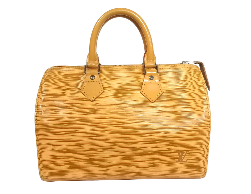 Louis Vuitton Handbag Speedy 25 Epi Leather M43019 Yellow Boston VI1914 Padlock1