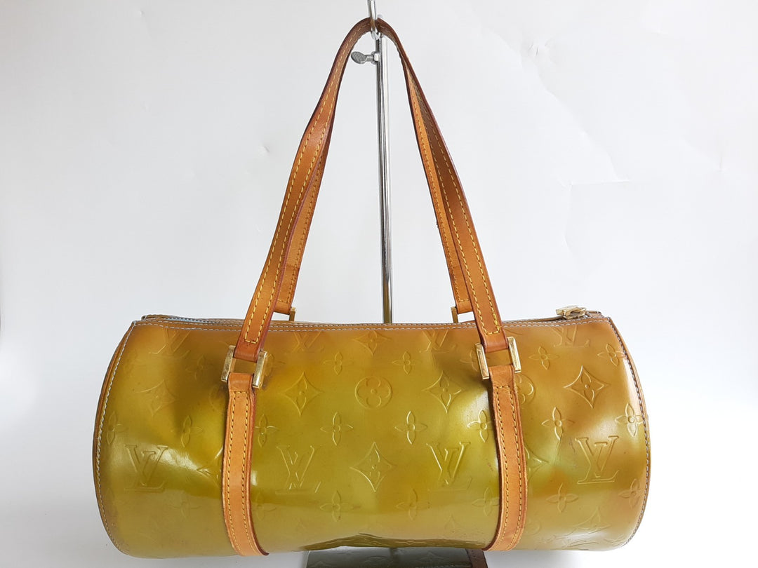 Louis Vuitton Vernis Bedford Hand Bag M91329 Vernis Monogram Green TH09683