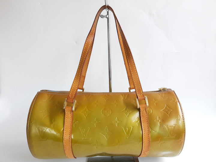 Louis Vuitton Vernis Bedford Hand Bag M91329 Vernis Monogram Green TH09683