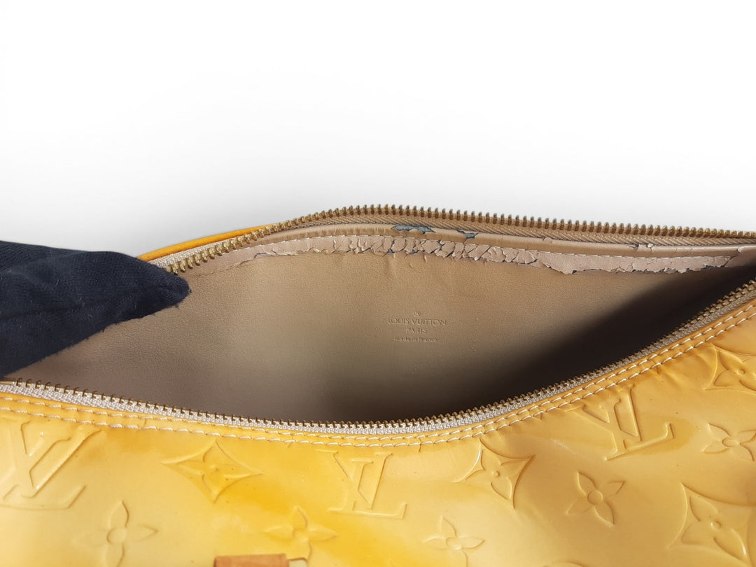 Louis Vuitton Vernis Bedford Hand Bag M91006 Vernis Monogram Yellow VI097911