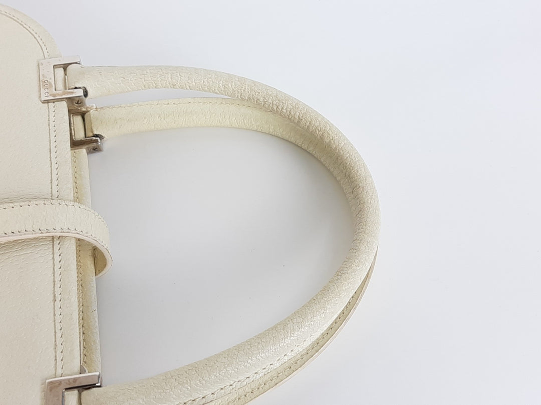 Gucci Jackie GG Canvas Handbag One Shoulder Tote Bag White Silver Hardware9