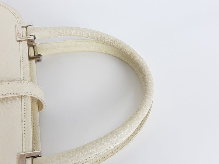 Gucci Jackie GG Canvas Handbag One Shoulder Tote Bag White Silver Hardware9