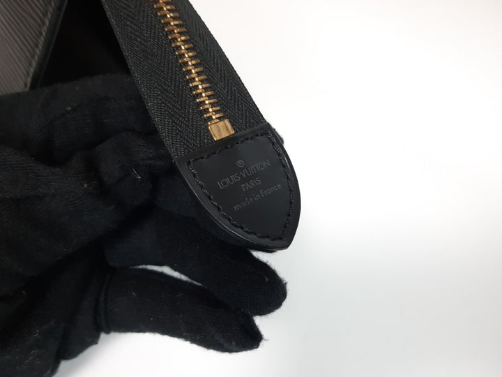 Louis Vuitton Sac Triangle Epi Handbag M52092 Black Gold Hardware MI099211