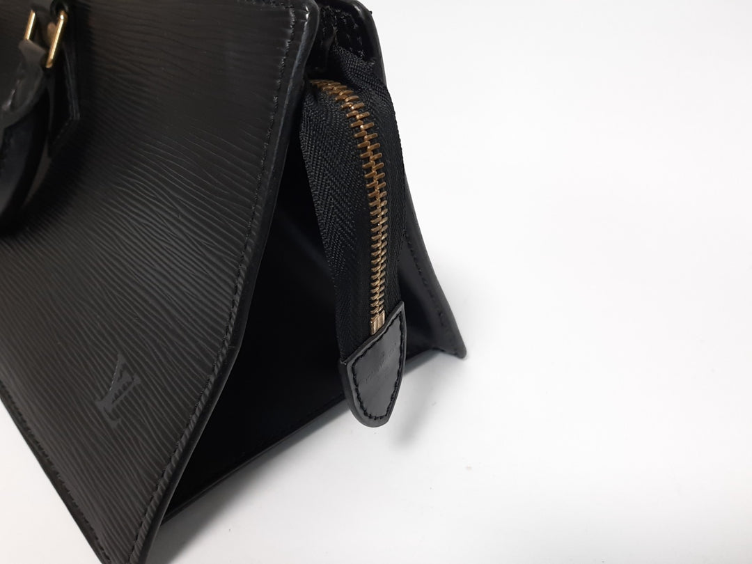 Louis Vuitton Sac Triangle Epi Handbag M52092 Black Gold Hardware MI099210