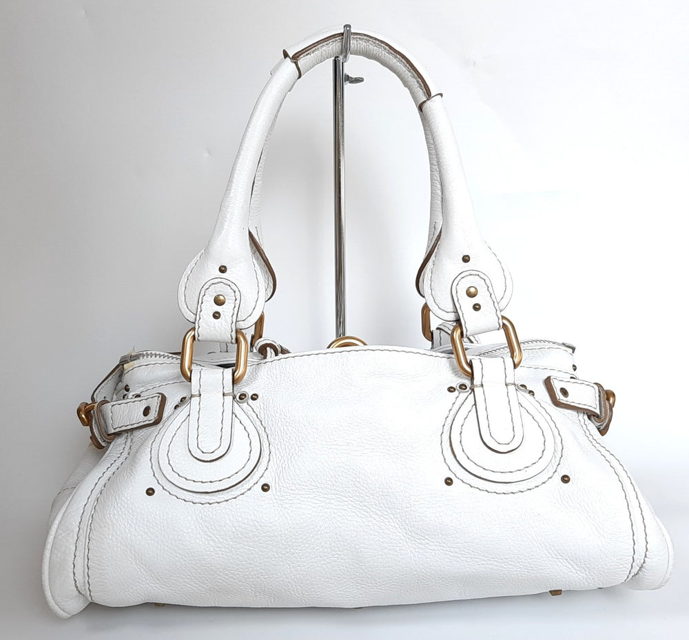 Chloe Paddington Dark White Glod Padlock Key Women's Hand Shoulder Bag1