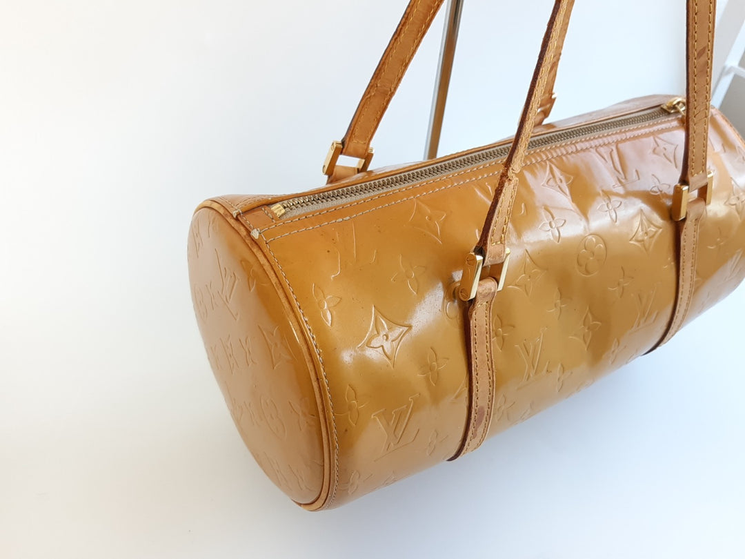 Louis Vuitton Vernis Bedford Hand Bag M91006 Vernis Monogram Yellow TH09585